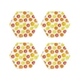 thumbnail image 1 of Picia Lemon Orange Printed Leather Coasters for Drinks, 4" Drink Coasters Set of 4 for Tabletop Protection, Handmade Luxurious Home Décor and Housewarming Gift -Hexagon, 1 of 6