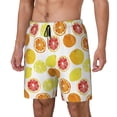 thumbnail image 1 of Picia Lemon Orange pattern Mens Swim Trunks with Compression Liner Stretch Beach Shorts Quick Dry with Zipper Pockets No-Chafing Board Shorts-Medium, 1 of 9