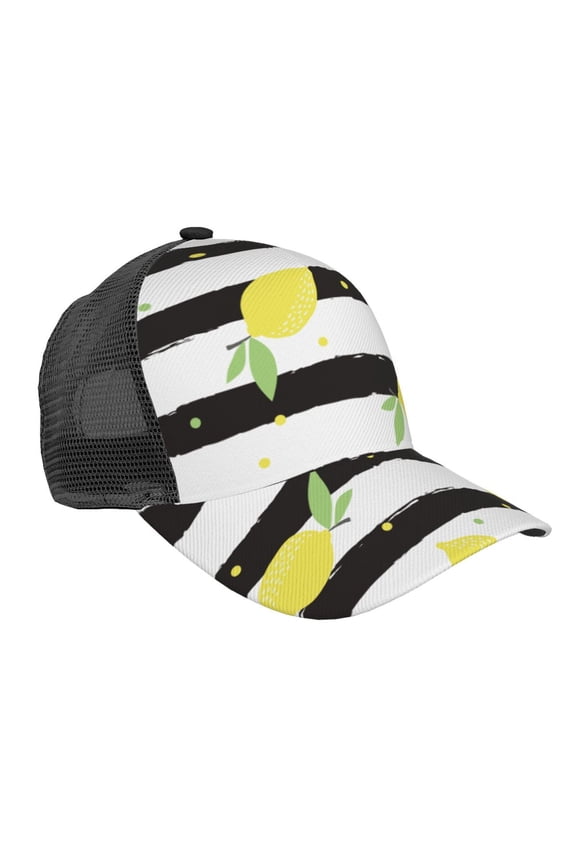 Lemon Pattern Trucker Hat,Baseball Cap,Sun Protection Cap,Stylish Headwear,Leisure Cap,Outdoor Sports Cap