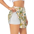 thumbnail image 1 of Picia Lemon Pattern Women's 2 in 1 Athletic Running Shorts High Waisted Workout Casual Gym Sweat Shorts with Comfy Liner Zipper Pockets-Large, 1 of 9