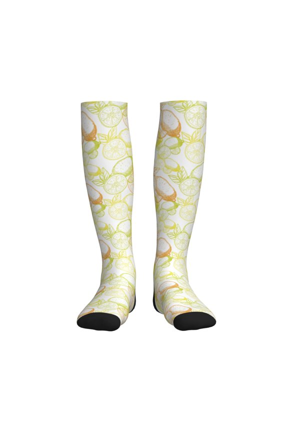 Lemon Potatoes Printed Sports Compression Socks - 15-20mmHg Graduated Compression, High-Performance Soft and Breathable Socks for Men and Women