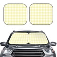 thumbnail image 1 of Picia Lemon Yellow Checkboard 2 Piece Car Windshield Sun Shade Foldable | Foldable Sun Shield for Front Window Blocks UV Rays and Keeps Your Vehicle Cool-Medium, 1 of 7
