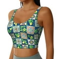 thumbnail image 1 of Picia Lemon and Leaves Sports Bra for Women,Padded Strappy Sports Bras Medium Support Yoga Bra with Removable Cups,Running Yoga Bra-, 1 of 9