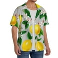 thumbnail image 1 of Picia Lemon1 Men's Linen Shirts Short Sleeve Cuban Beach Shirts Casual Shirts Button Down Shirt for Men Beach Summer Wedding Shirt-4X-Large, 1 of 7