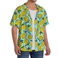 thumbnail image 1 of Picia Lemon1 Men's Linen Shirts Short Sleeve Cuban Beach Shirts Casual Shirts Button Down Shirt for Men Beach Summer Wedding Shirt-XX-Large, 1 of 7