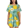 thumbnail image 1 of Picia Lemons Chamomile Flowers And Leaves Pajamas Sets for Women Soft Short-Sleeved Pjs with Lounge Shorts Two Piece Sleepwear-4X-Large, 1 of 9