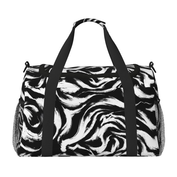 Picia Leopard And Zebra 2 Print Travel Duffle Bag,Weekender Bags for Women with Shoe Compartment, Gym Duffel Bag with Wet Pocket, Hospital Bags for Labor and Delivery