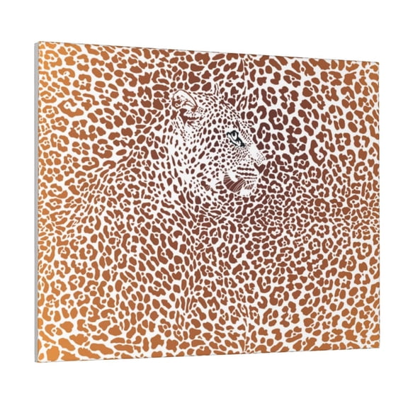 Picia Leopard Brown Pattern Decorative Picture – Unique Wall Art, Modern Canvas Print for Trendy Interiors (Horizontal)