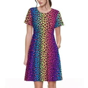 chinese dress ladies Multi Strap Flare Dress-Sapphire Blue Rainbow