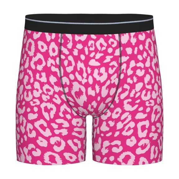 Picia Leopard Pattern Men's Athletic Long Leg Briefs , Performance Stretch Underwear，Moisture-Wicking