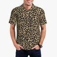 thumbnail image 1 of Picia Leopard Print-1 Print Men's Polo Shirt, Two-Button Closure Pique Polo Shirt, Summer Fashion Golf Shirt-XX-Large, 1 of 6