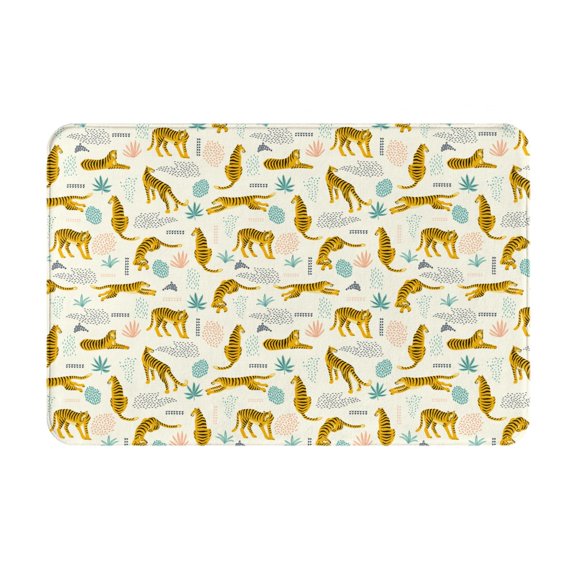 Picia Leopard Print Pattern Flannel Doormat 16x24 Inch Non-Slip Indoor Mat, Absorbent & Quick-Dry Rug for Entryway, Bathroom, Kitchen, and Bedroom, Machine Washable