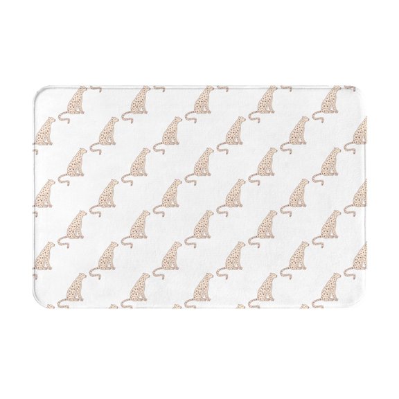 Picia Leopard Print Pattern Flannel Doormat 16x24 Inch Non-Slip Indoor Mat, Absorbent & Quick-Dry Rug for Entryway, Bathroom, Kitchen, and Bedroom, Machine Washable