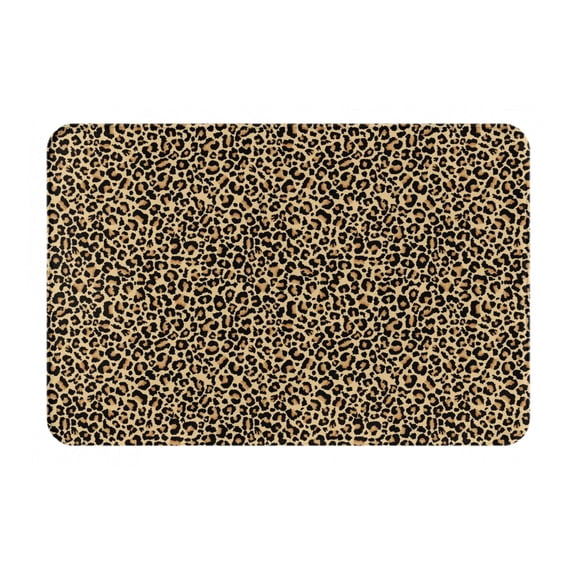 Picia Leopard Print Pattern Flannel Doormat 16x24 Inch Non-Slip Indoor Mat, Absorbent & Quick-Dry Rug for Entryway, Bathroom, Kitchen, and Bedroom, Machine Washable
