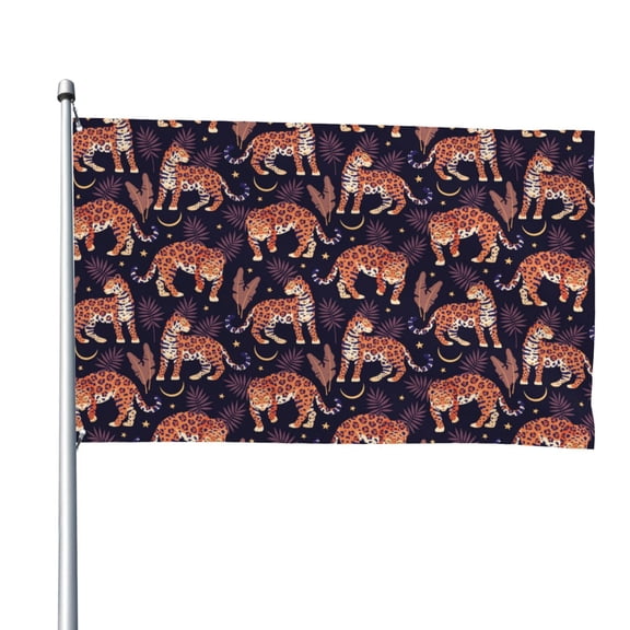 Picia Leopard Print Printed Flag ,Leopard Print Pattern Garden Flag Vertical Double,Yard Lawn Outdoor Decor 48x72"