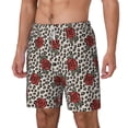 thumbnail image 1 of Picia Leopard Print Rose pattern Mens Swim Trunks with Compression Liner Stretch Beach Shorts Quick Dry with Zipper Pockets No-Chafing Board Shorts-3X-Large, 1 of 9