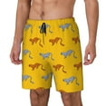 thumbnail image 1 of Picia Leopard Print pattern Mens Swim Trunks with Compression Liner Stretch Beach Shorts Quick Dry with Zipper Pockets No-Chafing Board Shorts-Medium, 1 of 9
