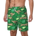 thumbnail image 1 of Picia Leopard Print pattern Mens Swim Trunks with Compression Liner Stretch Beach Shorts Quick Dry with Zipper Pockets No-Chafing Board Shorts-Small, 1 of 9