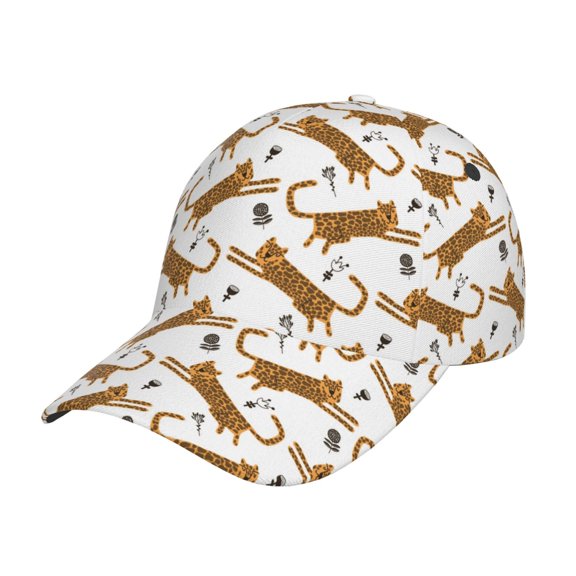 Picia Leopard Print pattern Trucker Low Profile Hat Men Women Baseball Cap Dad Hat Adjustable Unconstructed Plain Cap