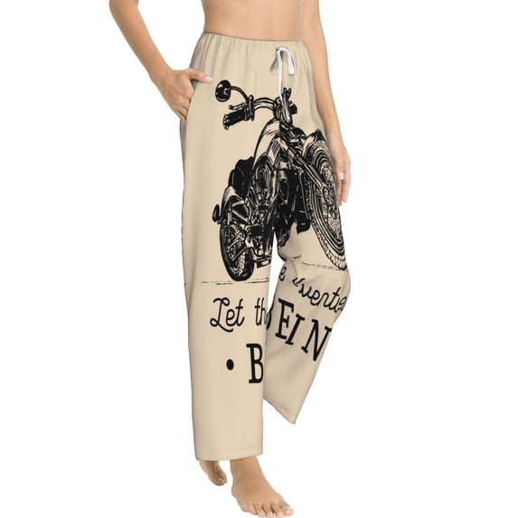 Picia Let The Adventure Begin Womens Soft Woven Cotton Elastic Waistband Sleep Pajama Pant Lounge Sleep Pant With Pockets And Drawstring-X-Large