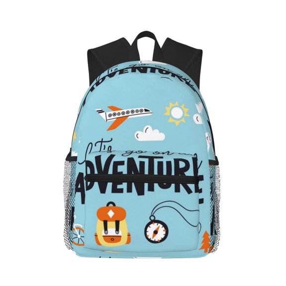 Picia Let's Go on an Adventure Large Capacity Backpack Classic Style Backpack Casual Backpack Water-Resistant School Work Travel Outdoor Backpack