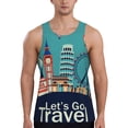 thumbnail image 1 of Picia Let's go Travel Printed Men’s Performance Tank, Men's Workout Tank Top Moisture-Wicking Tank Top Muscle tee, Breathable Workout Shirt-XX-Large, 1 of 7