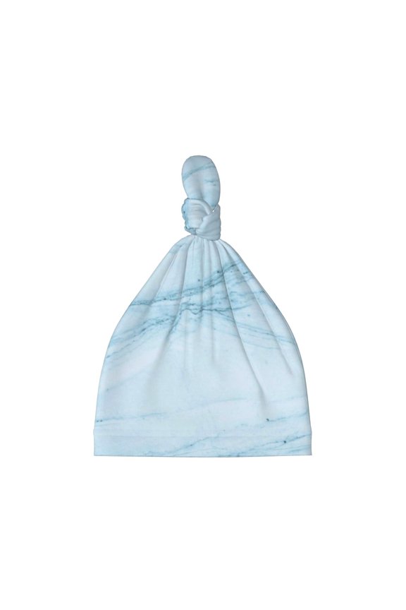 Light Blue Marble Printed Preemie Hats for Baby Girls Cotton Premature Knot Hats Newborn Hospital Cap Warm Knot Beanie Nicu for Preemie Girls and Boys
