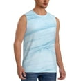 thumbnail image 1 of Picia Light Blue Marble mens Cotton Tank Undershirts , Moisture-wicking Ribbed Tanks, Lightweight Cotton Tank Undershirts-Large, 1 of 8