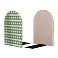 thumbnail image 1 of Picia Light Green Squares Pattern Wood Bookends for Shelves,Non-slip Bookends, Heavy Duty Wooden Bookend Support,1 Pair, 1 of 8