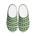 thumbnail image 1 of Picia Light Green Squares for Women's Lamb-hug Comfy Fleece House Slippers Memory Foam, Slip-on House Shoes Indoor Outdoor-37/38, 1 of 7