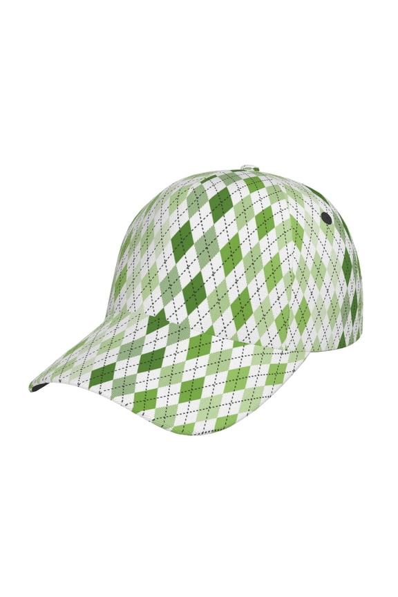 Light green argyle Pattern Trucker Low Profile Hat Men Women Baseball Cap Dad Hat Adjustable Unconstructed Plain Cap