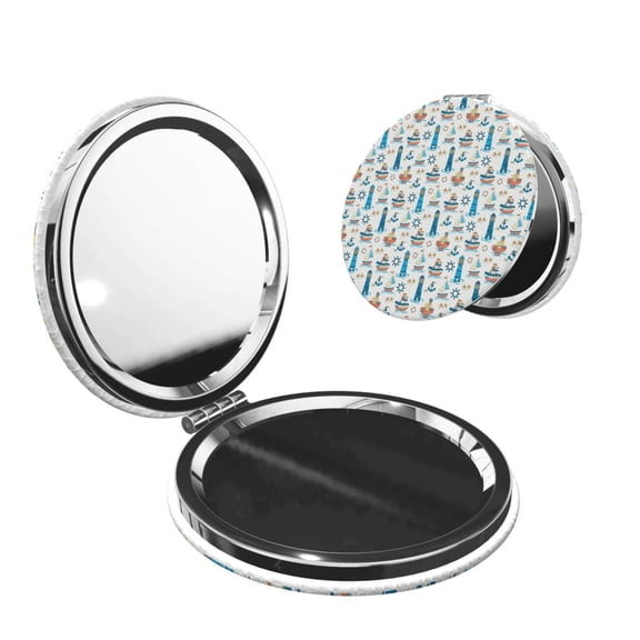 Picia Lighthouse And Sea for Compact Vanity Mirror , Travel Makeup Mirror , Portable Magnifying Cosmetic Mirror for Daily, Work, Business-Round Shape
