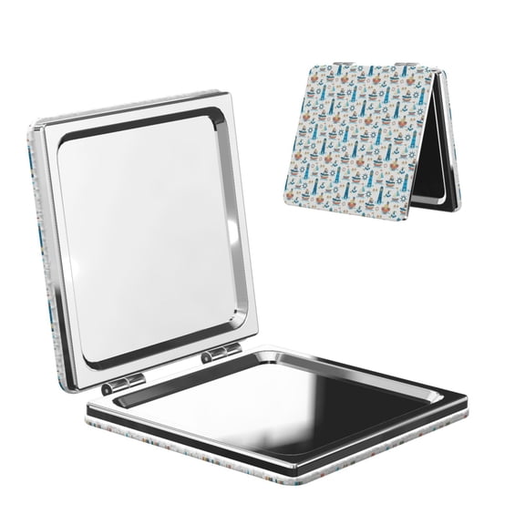 Picia Lighthouse And Sea for Compact Vanity Mirror , Travel Makeup Mirror , Portable Magnifying Cosmetic Mirror for Daily, Work, Business-Square