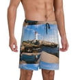 thumbnail image 1 of Picia Lighthouse Pajama Shorts for Men, Men's Pajama Bottoms, Sleepwear,Short Pajama Pants-, 1 of 9