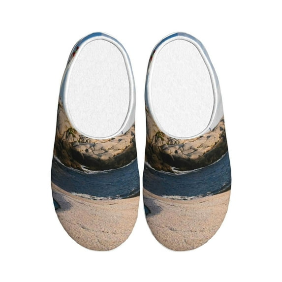 Picia Lighthouse for Women's Lamb-hug Comfy Fleece House Slippers Memory Foam, Slip-on House Shoes Indoor Outdoor-35/36