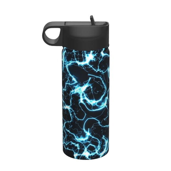 Picia Lightning Pattern 18oz Sports Insulated Kettle With Straw Insulated Water Bottle For Running Hiking Cycling Climbing Men'S Woman Insulated Water Bottle