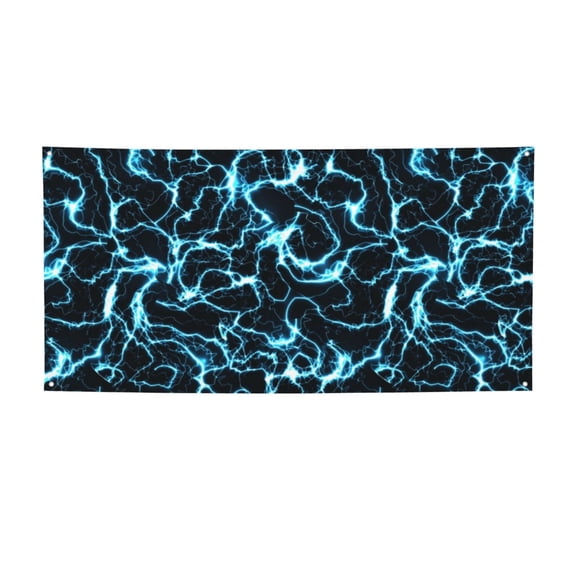 Picia Lightning Pattern Party Banner, Festive Decoration, Holiday Banner, Celebration Decor, Event Banner, Reusable Party Banner-Medium