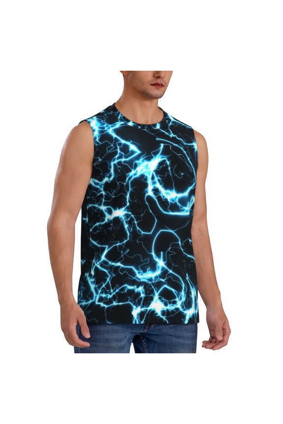 Lightning mens Cotton Tank Undershirts , Moisture-wicking Ribbed Tanks, Lightweight Cotton Tank Undershirts-Large
