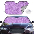 thumbnail image 1 of Picia Lilac Glittering Curved Windshield Sunshade Accordion Folding Style Auto Shade for Car Truck SUV Van Blocks UV Ray Sun Visor Protector -Medium, 1 of 7