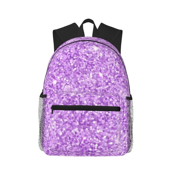 Picia Lilac Glittering Large Capacity Backpack Classic Style Backpack Casual Backpack Water-Resistant School Work Travel Outdoor Backpack