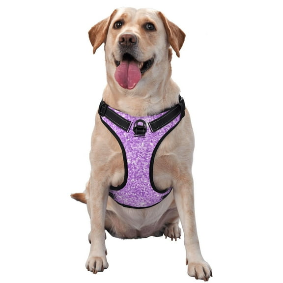 Picia Lilac Glittering No-Pull Dog Harness Reflective Front Clip Vest with Handle,Step-in Air Dog Harness,Adjustable 2 Metal Rings 4 Buckles,Easy to Put on & Take Off Small