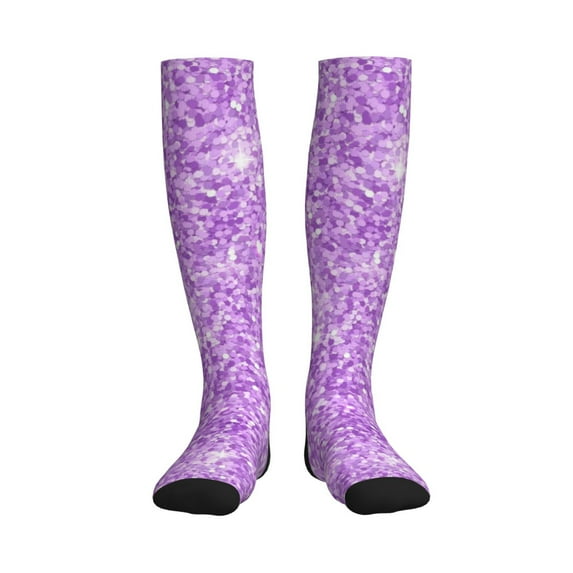 Picia Lilac Glittering Printed Sports Compression Socks - 15-20mmHg Graduated Compression, High-Performance Soft and Breathable Socks for Men and Women