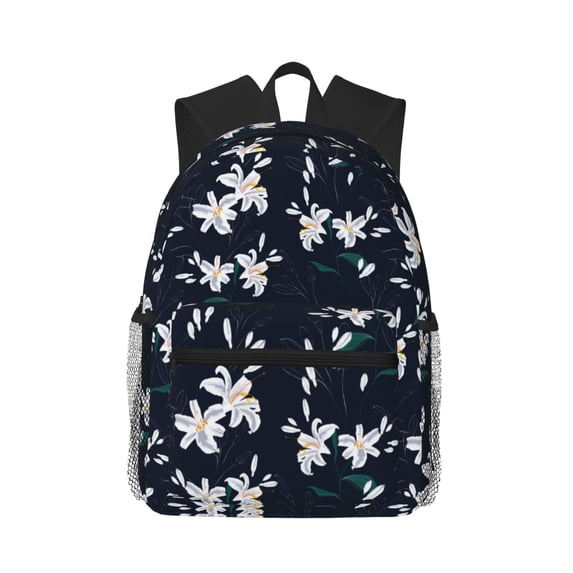 Picia Lilies Flowers Large Capacity Backpack Classic Style Backpack Casual Backpack Water-Resistant School Work Travel Outdoor Backpack
