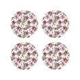 thumbnail image 1 of Picia Lilies Flowers Printed Leather Coasters for Drinks, 4" Drink Coasters Set of 4 for Tabletop Protection, Handmade Luxurious Home Décor and Housewarming Gift -Round Shape, 1 of 6