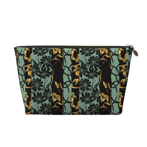 Picia Lilies Flowers Printed Leather Travel Toiletry Bag,Cosmetic Organizer, Makeup Travel Bag, Durable Travel Pouch, Compact Toiletry Bag, Travel Accessories