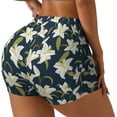 thumbnail image 1 of Picia Lilies Flowers Printed Workout Shorts for Women Seamless Scrunch Butt Lifting High Waisted Yoga Gym Booty Running Moisture-wicking Short Pants-X-Large, 1 of 9