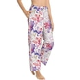 thumbnail image 1 of Picia Lilies Flowers Womens Soft Woven Cotton Elastic Waistband Sleep Pajama Pant Lounge Sleep Pant With Pockets And Drawstring-Medium, 1 of 9