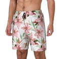 thumbnail image 1 of Picia Lilies Flowers pattern Mens Swim Trunks with Compression Liner Stretch Beach Shorts Quick Dry with Zipper Pockets No-Chafing Board Shorts-3X-Large, 1 of 9