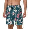thumbnail image 1 of Picia Lilies Flowers pattern Mens Swim Trunks with Compression Liner Stretch Beach Shorts Quick Dry with Zipper Pockets No-Chafing Board Shorts-X-Large, 1 of 9