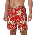thumbnail image 1 of Picia Lilies Flowers pattern Mens Swim Trunks with Compression Liner Stretch Beach Shorts Quick Dry with Zipper Pockets No-Chafing Board Shorts-XX-Large, 1 of 9